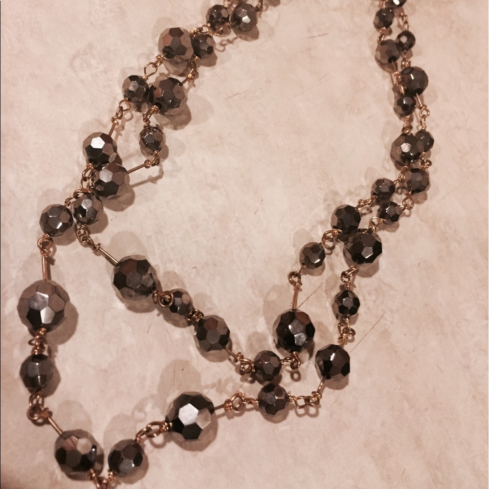 NWT Cookie Lee long necklace faceted glass beads