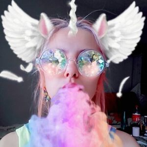 Clear Holographic Kaleidoscope Festival Sunglasses
