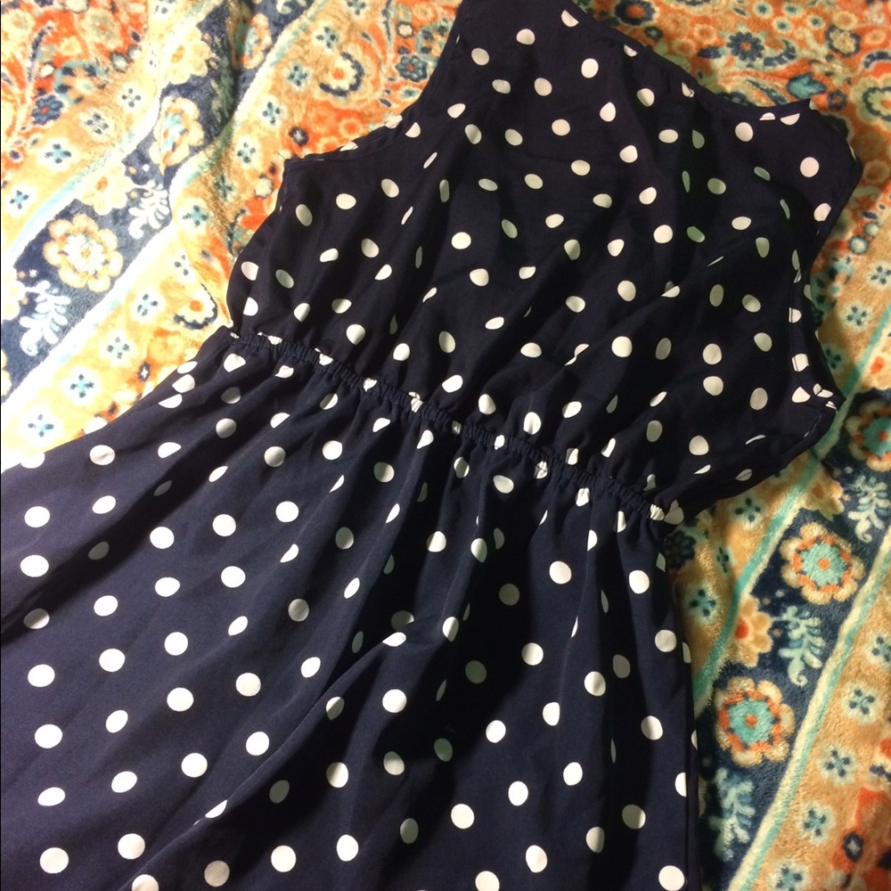 Delia's Navy blue polka dot dress! - Picture 3 of 4