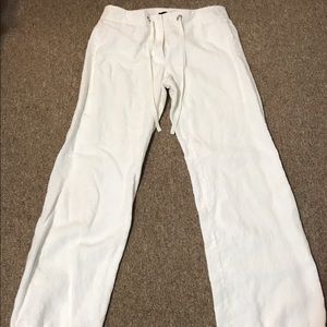 White 100% Linen Pants J CREW size 6 Lined