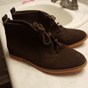 Brown shoes orange bottom