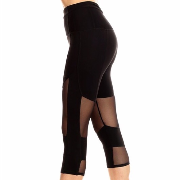 High Waist Mesh Capri - Picture 2 of 4