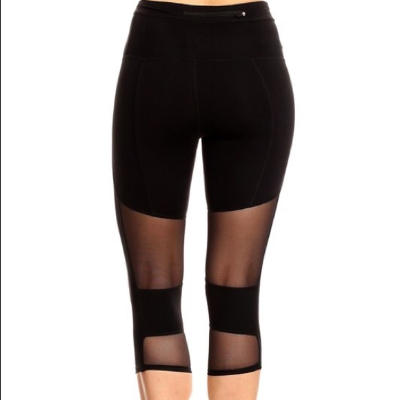 High Waist Mesh Capri - Picture 4 of 4