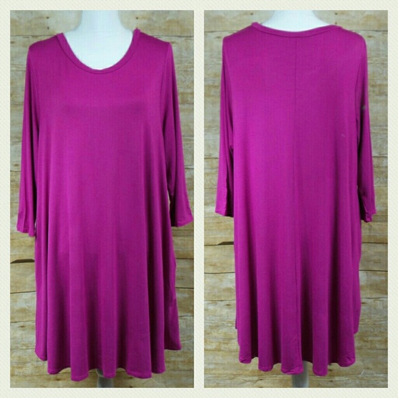 🎉HP🎈2XL ONLY Raspberry scallop hem dress - Picture 3 of 6