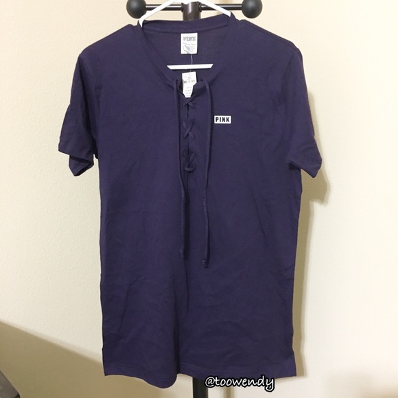 PINK Campus Lace-Up Tee - Picture 3 of 4