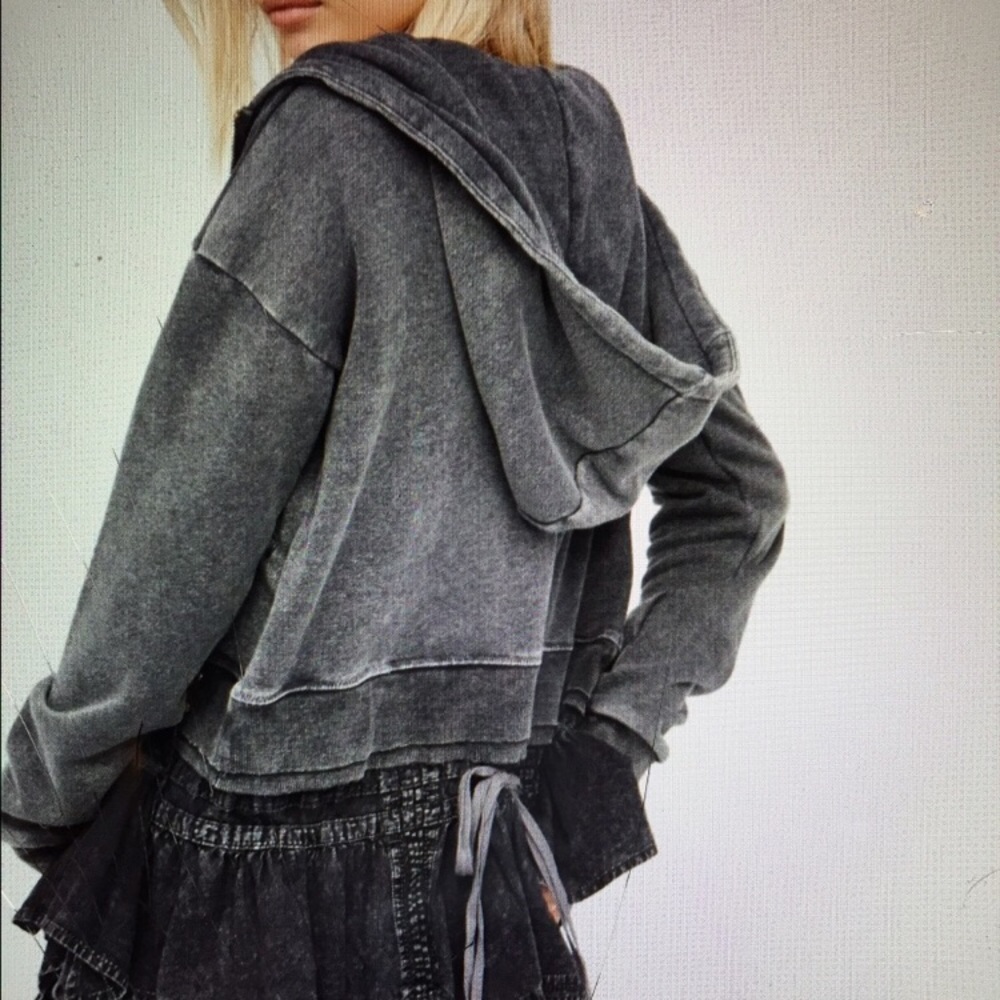 EUC Free People Dark Grey Hoodie, L