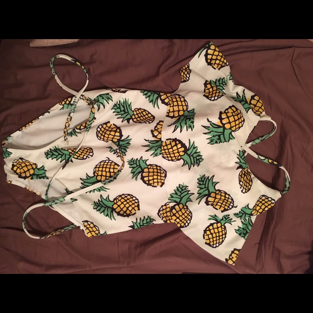 Pineapple one piece swimming suit