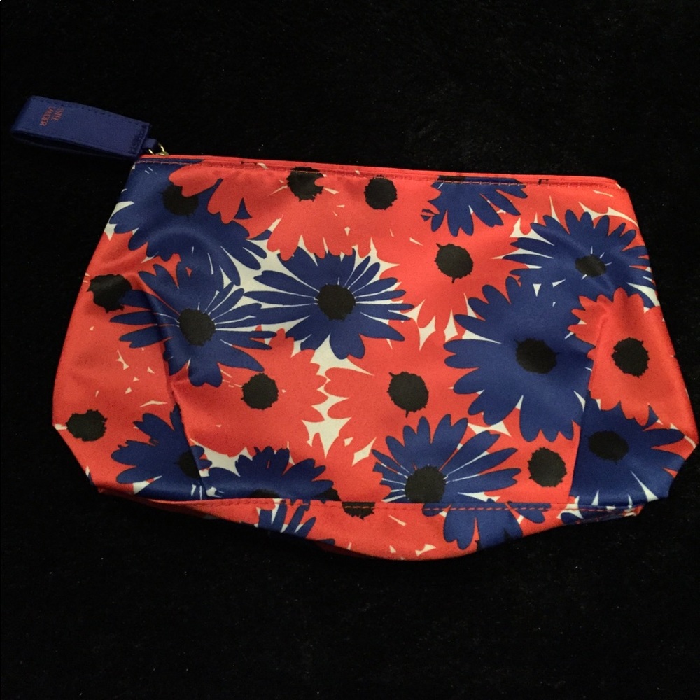 Red, white, & blue EstéeLauder floral cosmetic bag
