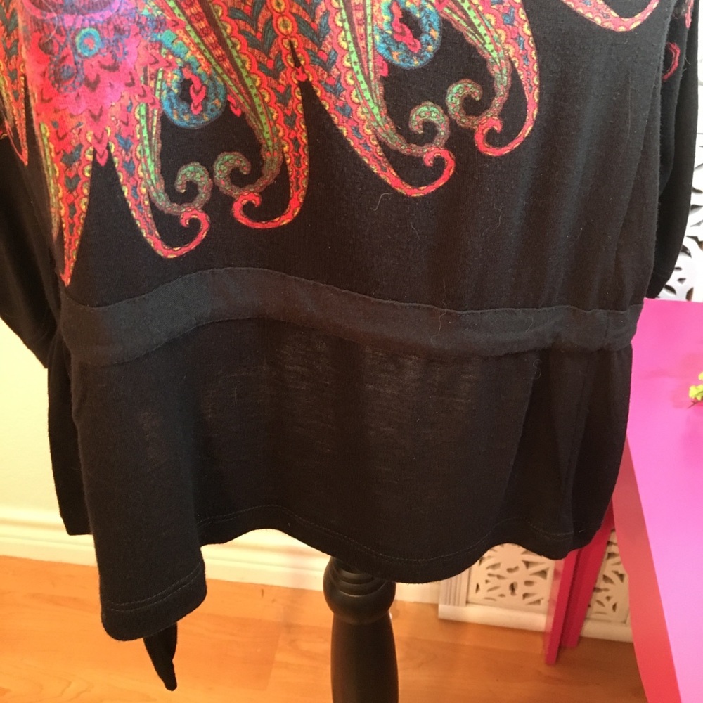 Designual Black Mini Dress w/ Bright, Vivid Colors - Picture 4 of 8