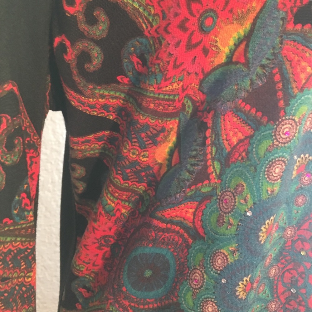 Designual Black Mini Dress w/ Bright, Vivid Colors - Picture 6 of 8