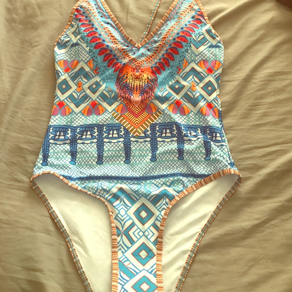 Boho chic bathing suit.