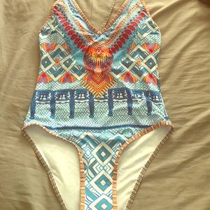 Boho chic bathing suit.