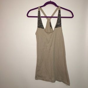 Tan tank with pretty embellishments