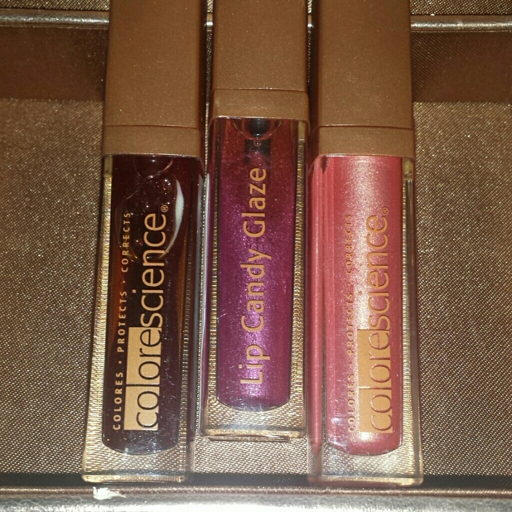 Lip Glazes - set of 3 with box and lip pencil