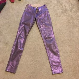 Purple Metallic True Religion Jeans