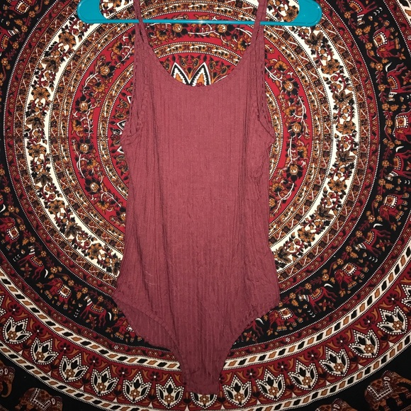 Urban Outfitters Tops - NWOT Urban Outfitters Maroon Ribbed Body Suit