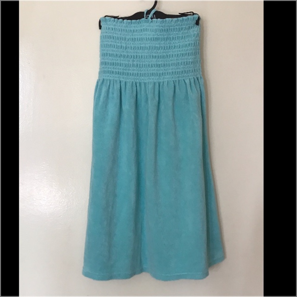 Juicy Couture smocked terri tube cover up.