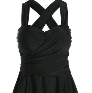 Black bathing suit dress