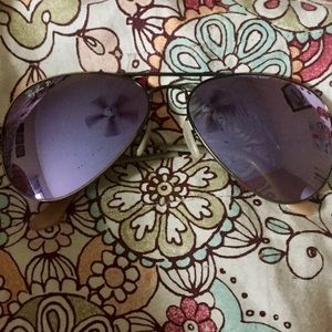 Ray Ban Lilac Mirrored Polarized Aviators
