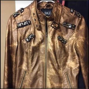 BKE Leather Studded Bronze jacket. From The Buckle