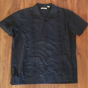 Black Havaneda Guayabera Shirt