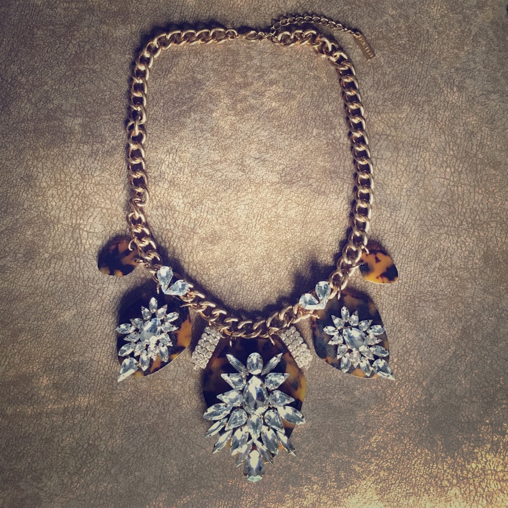 Bauble Bar tortoise pave bib necklace