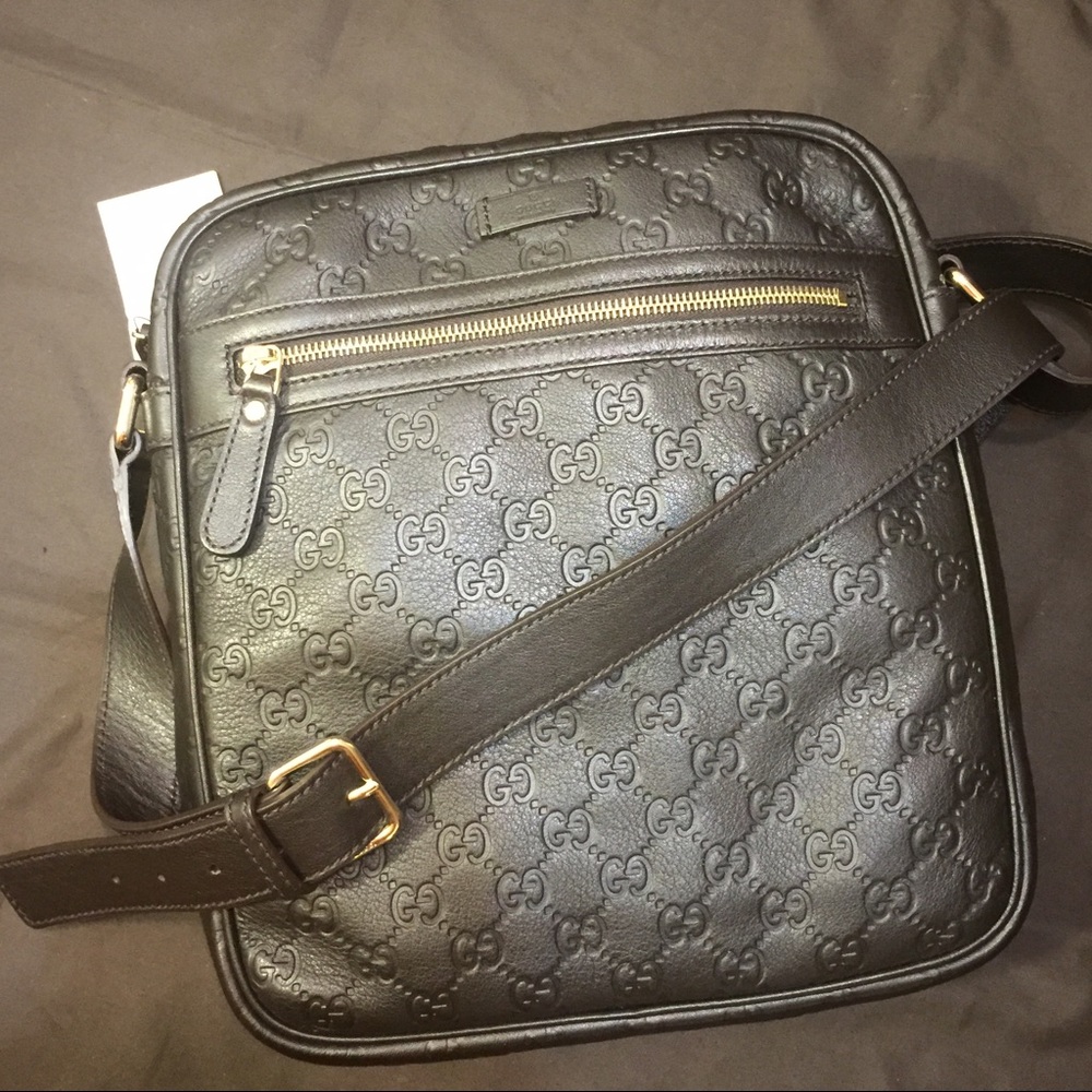 NEW Gucci Shoulder Bag Dark Cocoa Leather