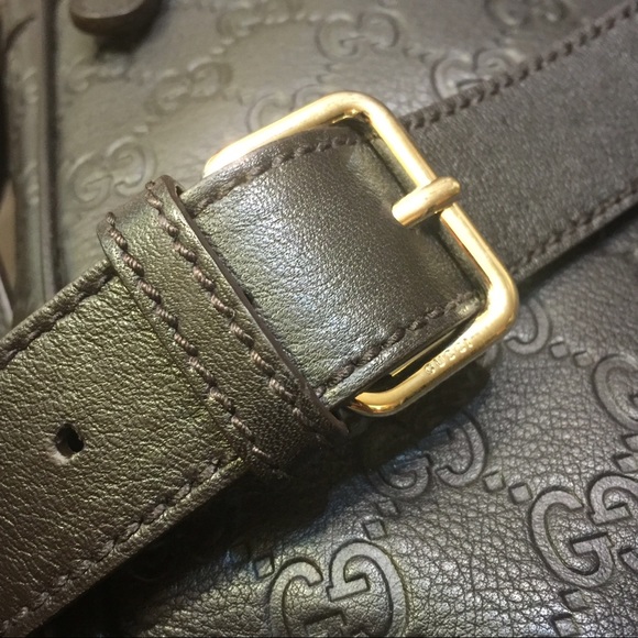 NEW Gucci Shoulder Bag Dark Cocoa Leather - Picture 2 of 8