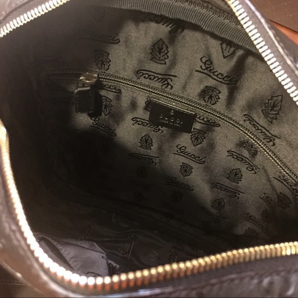 NEW Gucci Shoulder Bag Dark Cocoa Leather - Picture 5 of 8