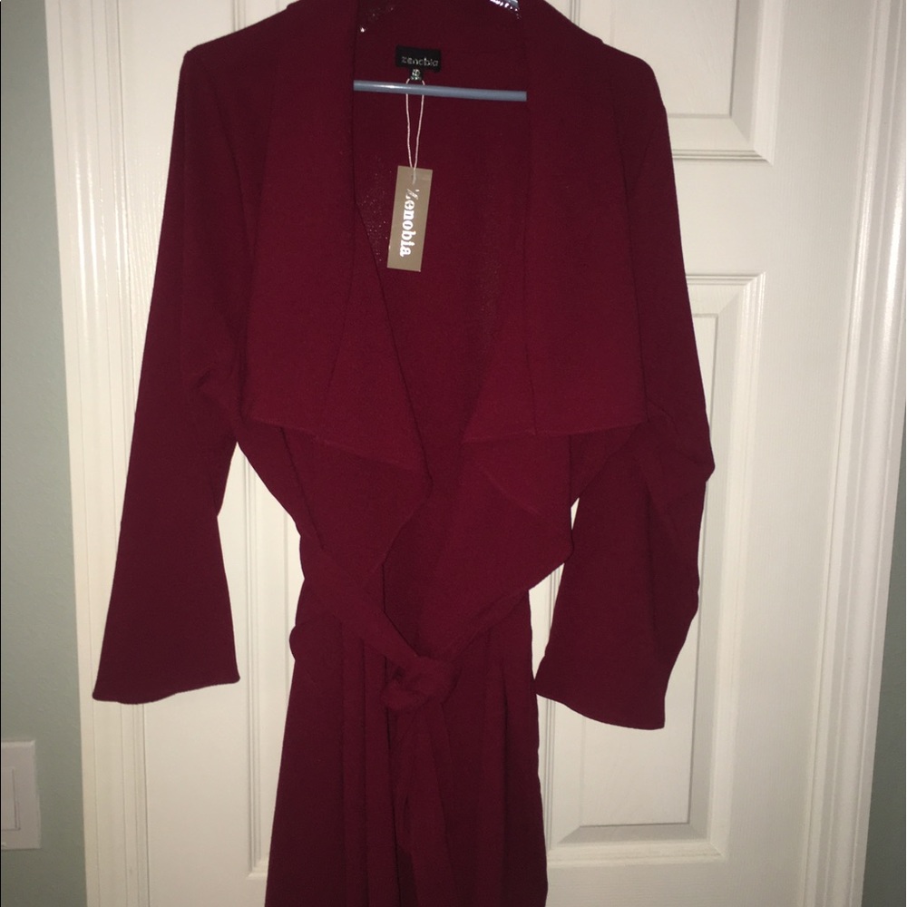 Gorgeous burgundy wrap jacket!!