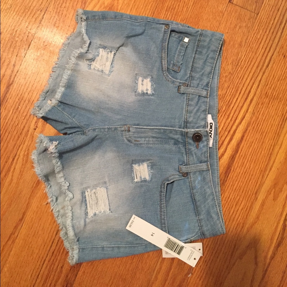 Girls DKNY denim shorts, size 14