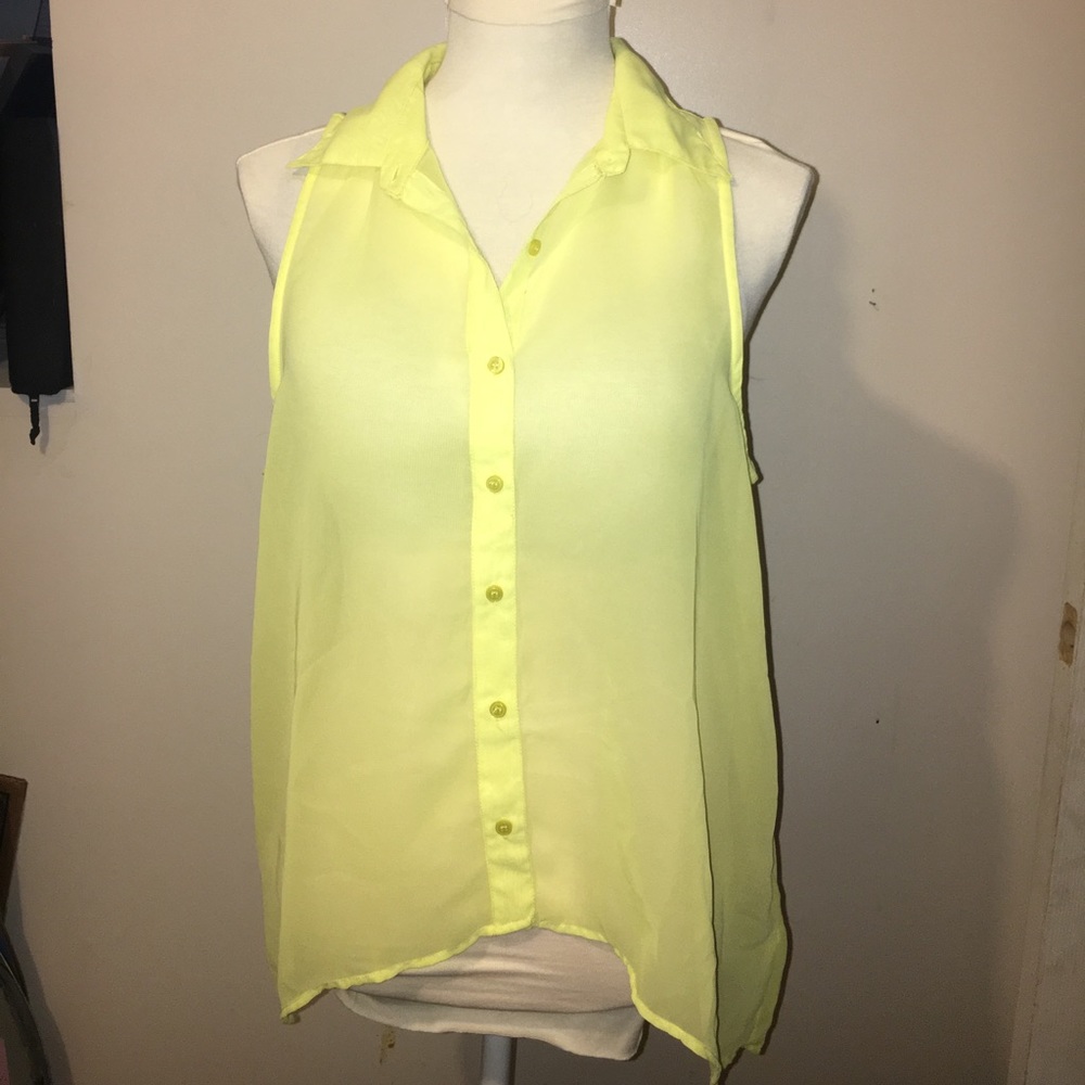 Yellow Lei sheer top xl