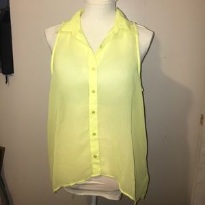 Yellow Lei sheer top xl