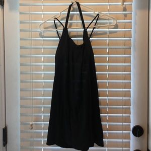 Black lululemon tank. Cross back