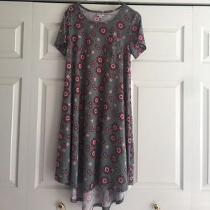 Lularoe XS Carly. Pink and grey Aztec print