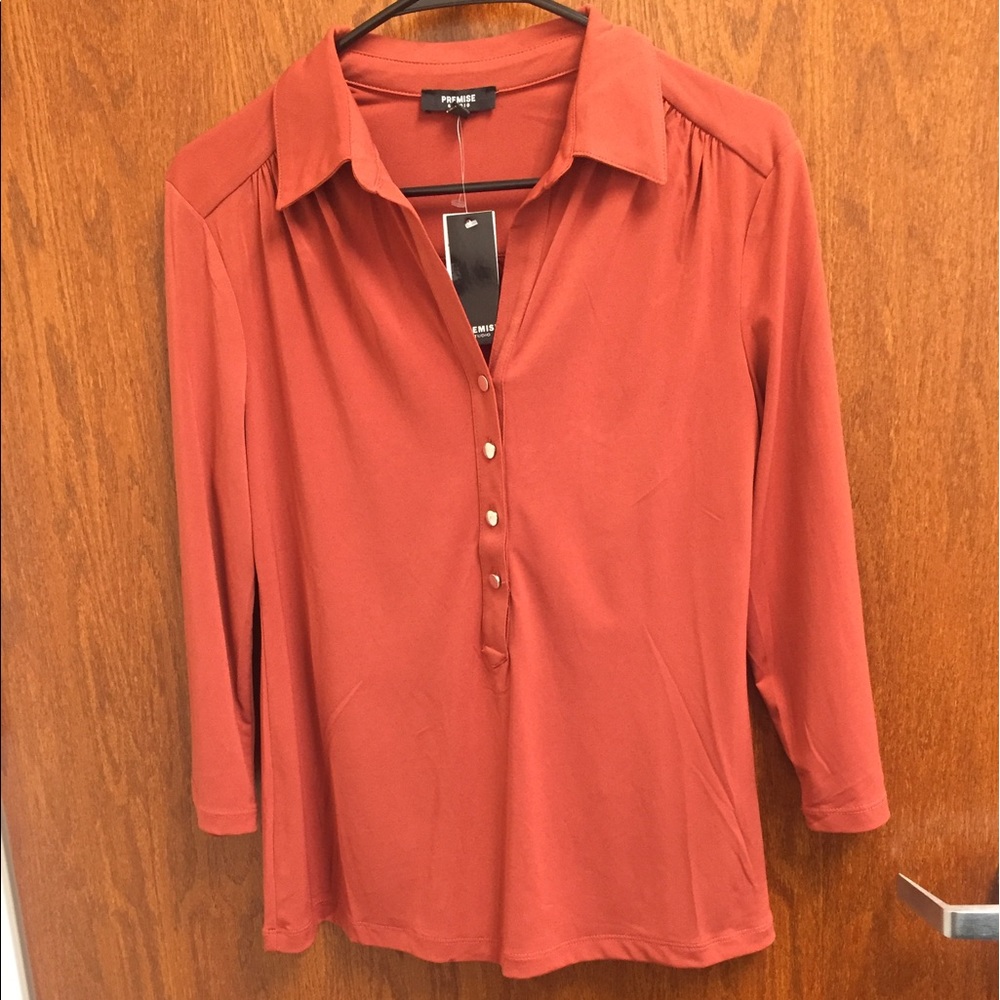 Rust orange blouse (with tags)