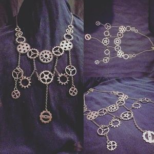 Steampunk gear necklace