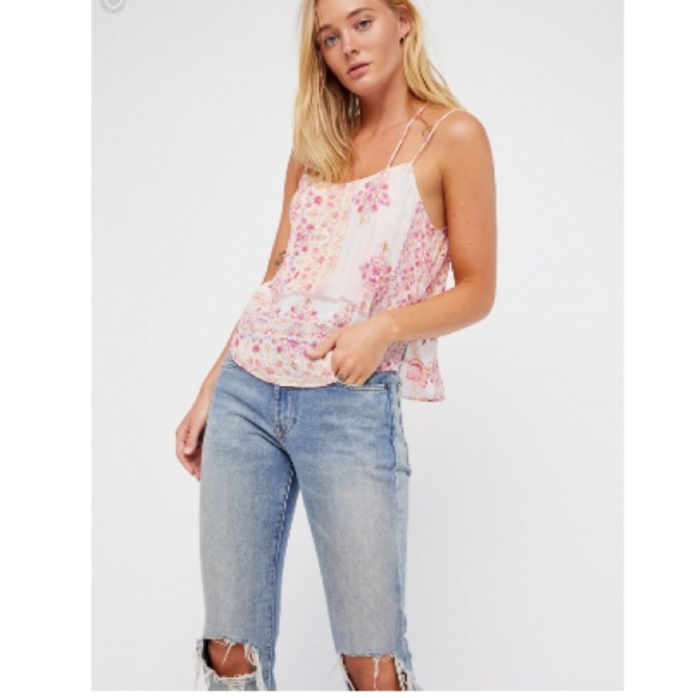 Free People Mixed Print Asymmetric Cami