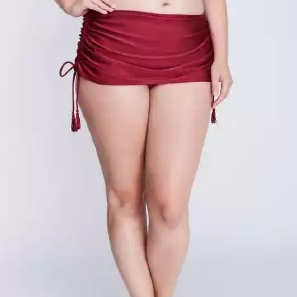 Shimmer Drawstring Swim Skirt
