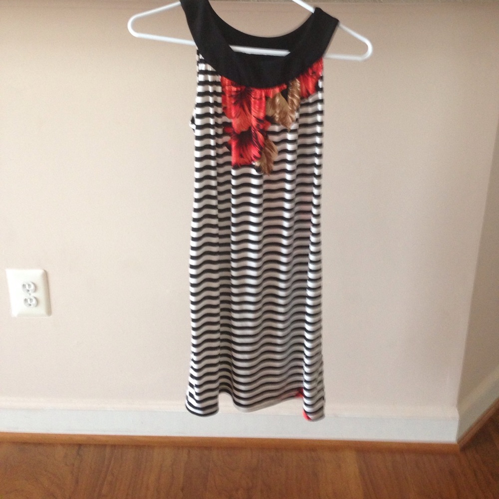 A black and white stripe kids dress