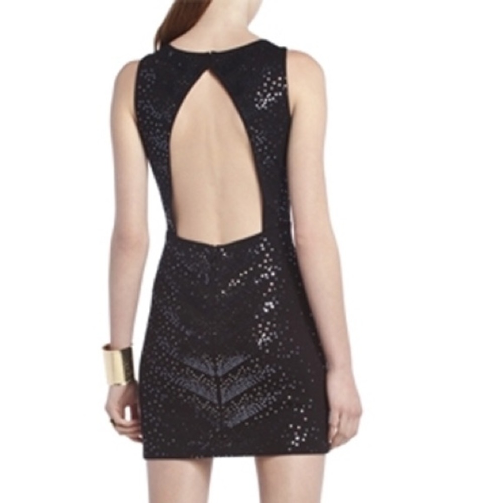 BCBGMAXAZARIA black sequin cocktail dress