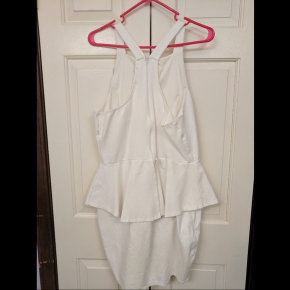 White Peplum Dress - Picture 2 of 4