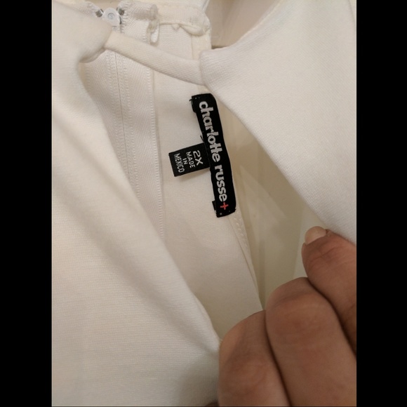 White Peplum Dress - Picture 3 of 4