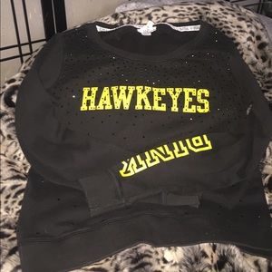 PINK IOWA HAWKEYES BLING SWEATSHIRT SIZE L