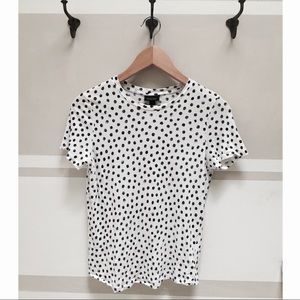 Minimalist Linen Polka Dot Tee