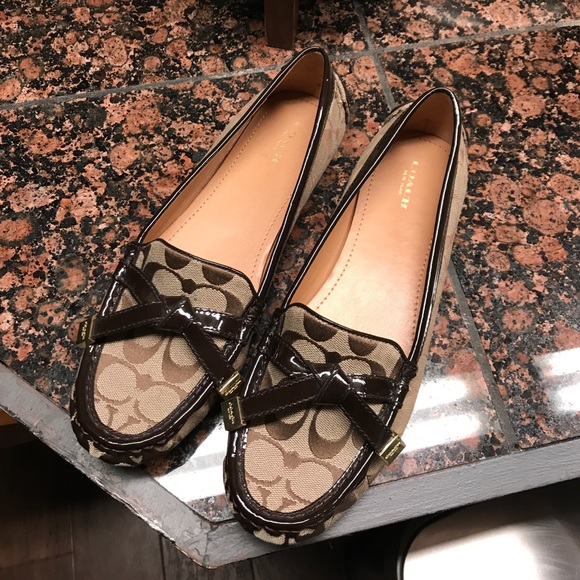 Coach Shoes - Coach brown signature loafers shoes