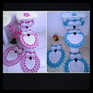 Crochet Owl Bathroom Set
