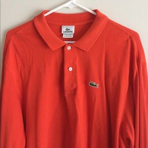 Lacoste long sleeve polo shirt Orange size 7 XL