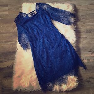 NEW WITH TAGS! Blue Lace Dress in Size Large