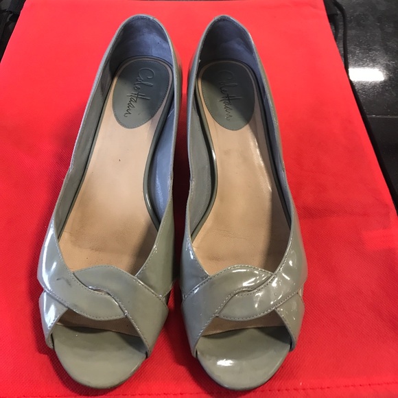 cole haan peep toe wedge